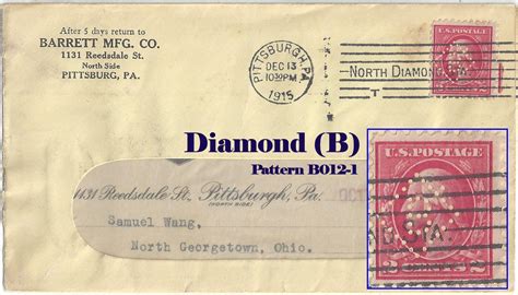 U.S. Perfin Covers: "B" Patterns