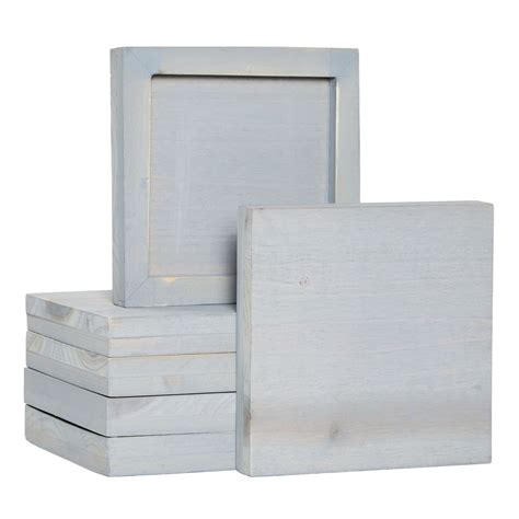 6 Pack Gray Washed Craft Wood Board Panels with Hardware Included for ...