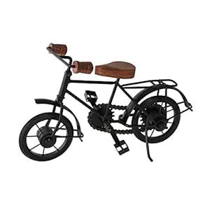 LOYAL CRAFTS Wooden and Iron Cycle Antique Home Decor Product (Black ...
