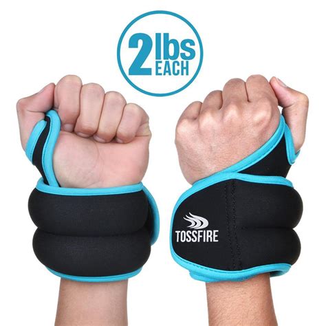 1 Pair of 2 lbs Wrist Weights Set with Hole for Thumb and Thumb Lock ...