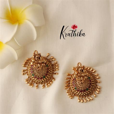 Beautiful Lakshmi Peacock Earrings E424 ( Available in two stone varia ...