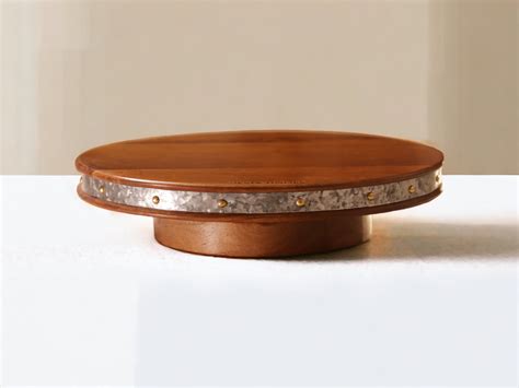 Premium 360 Rotating Wooden Cake Stand | Perfect for Weddings and ...