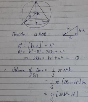 The right circular cone of largest volume that can... more be enclosed ...
