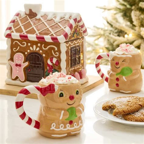Gingerbread Lane Gingerbread House Cookie Jar | Festive Kitchen Storage ...