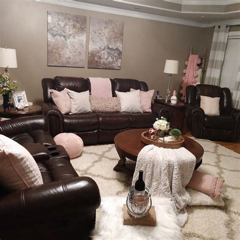 pink brown living room