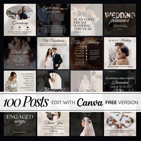 Wedding Instagram Templates | Canva Social Media Posts for ...