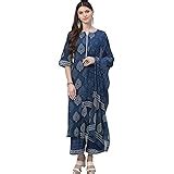Buy rytras Women's Rayon Embroidery Straight Kurti with Palazzos (Blue ...