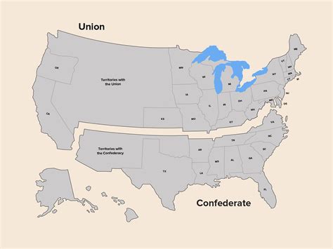 Union Vs Confederacy Map Union And Confederate States