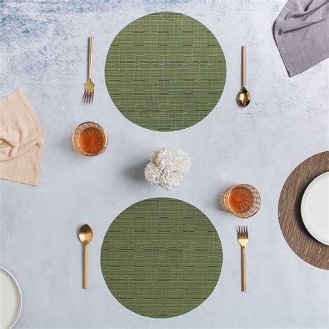 Round Placemat Green Set of 4