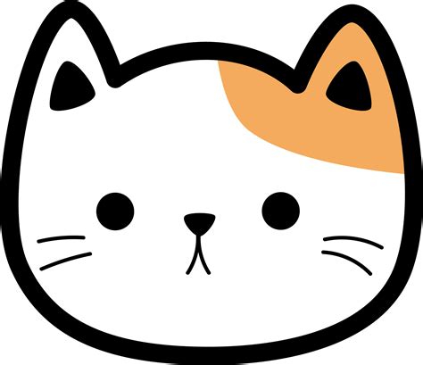 cute cat face flat design cartoon element illustration 24584504 PNG