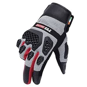 TVS Riding Gloves for Men-Mesh for Ventilation, Bike Riding Gloves with ...