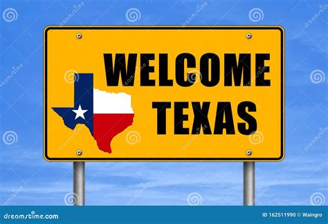 Welcome Texas Road Sign Message Stock Illustration - Illustration of ...