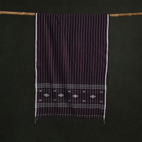 Handloom Cotton Burdwan Jamdani Stole with Tassels