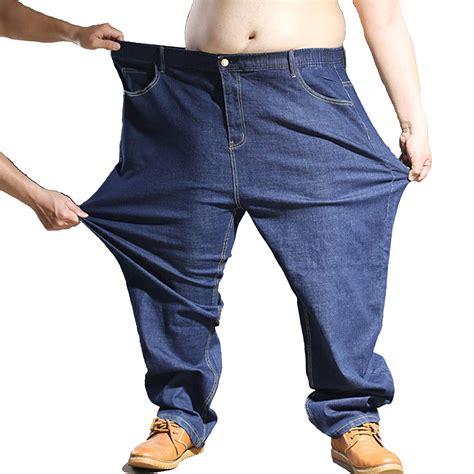Men Jeans Pants Extra Large Oversize Mens Elastic Stretch Denim ...