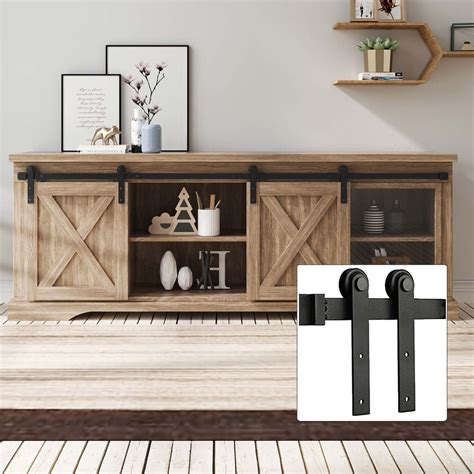 Buy FREDBECK 6FT 72inch Mini Cabinet Small Double Barn Door Hardware ...