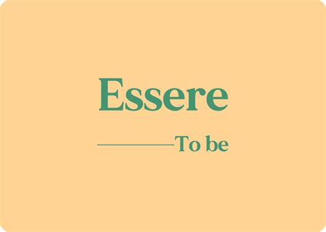 Conjugation of "Essere" (to be) in Italian