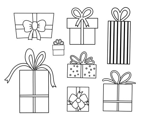 Birthday Presents Clip Art Black And White