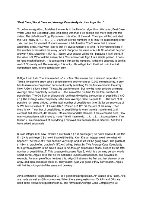 Image result for Worst Case Algorithm Analysis