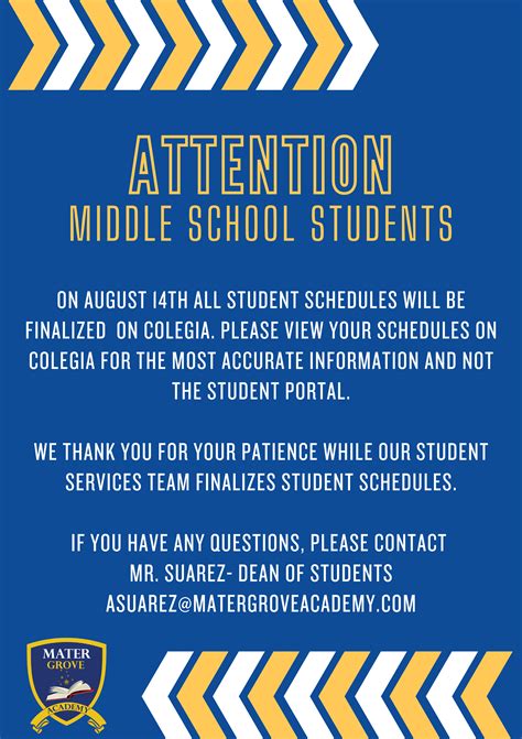 Middle School Schedule Change - Middle School - Academic Departments ...