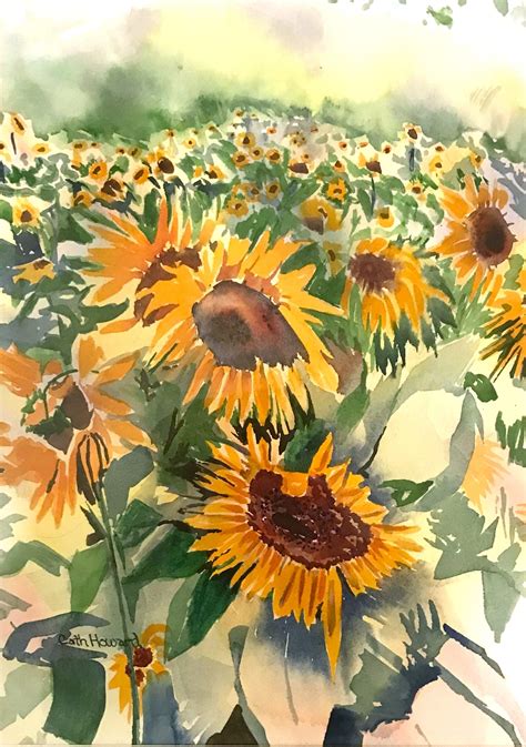 Sunflower Painting Watercolor