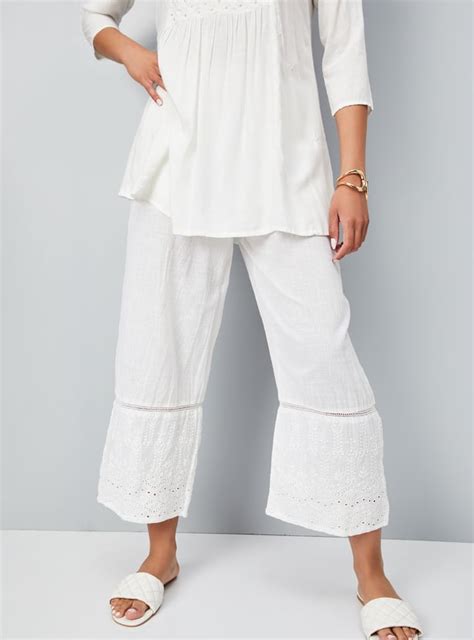 Buy Women Schiffili Embroidered Hem Palazzos Online at just Rs. 599.0 ...