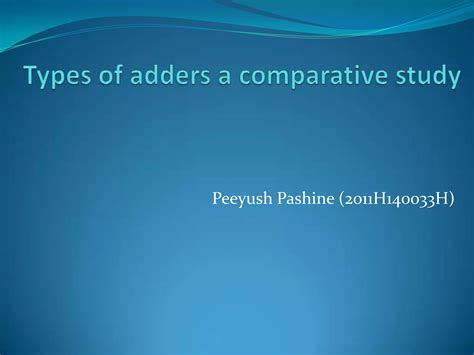 Single-bit adders and carry propagation | PPT