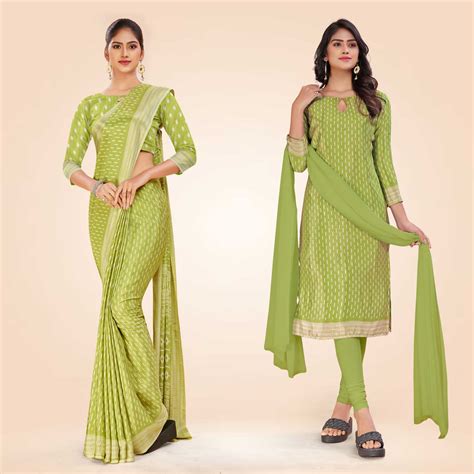 Women's Premium Silk Chiffon Small Butty Oberoi Hotel Uniform Saree ...