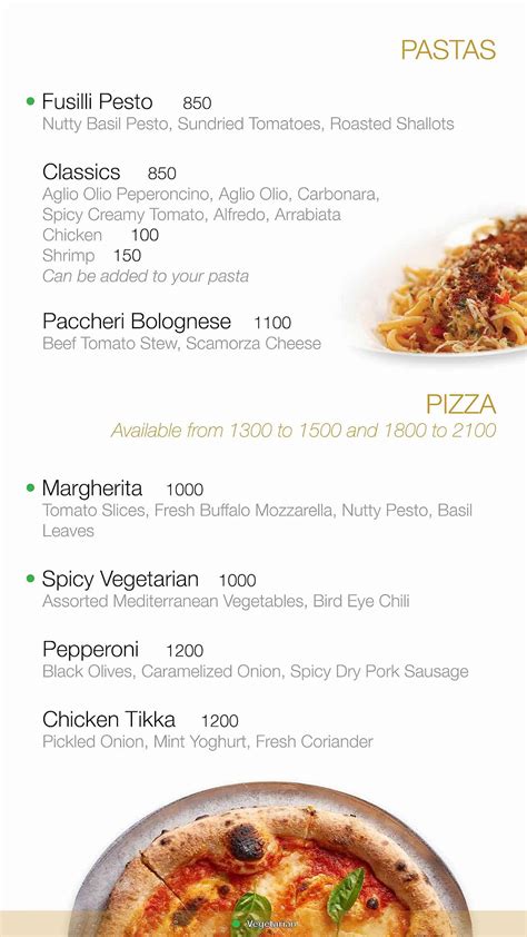 Menu at CUR8, Bengaluru