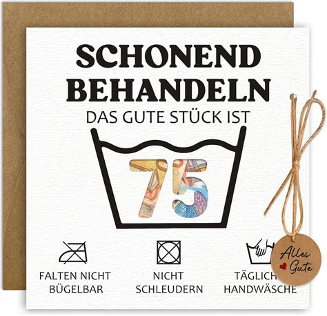 Geburtstagskarte 75 Jahre, Geldgeschenke Verpackuing mit Umschlägen ...