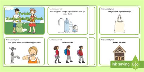 Twinkl Sustainability Week Challenge Cards | Eco Resources