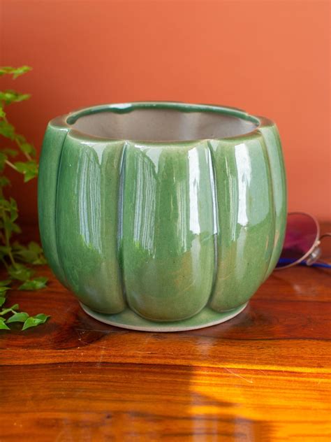 Pots & Planters | Ceramic Tabletop Planter Green – The Purple Pony