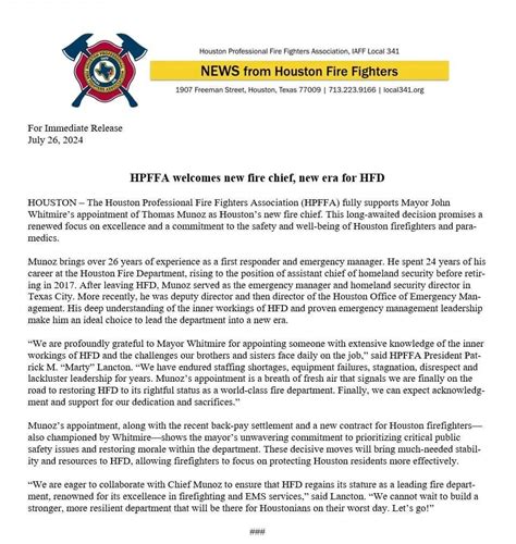 Welcome back to HFD Chief Tom Munoz !!!! | Bobby Delgado