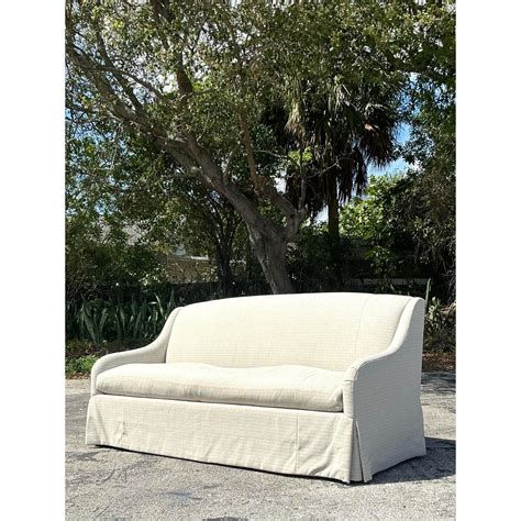 Vintage Boho Charles Stewart Pinstripe Sofa For Sale at 1stDibs