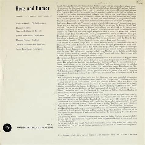 Joseph Plaut. Herz und Humor – Bertelsmann Vinyl Collection