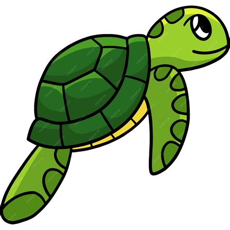 Sea turtle cartoon colored clipart illustration | Premium Vector