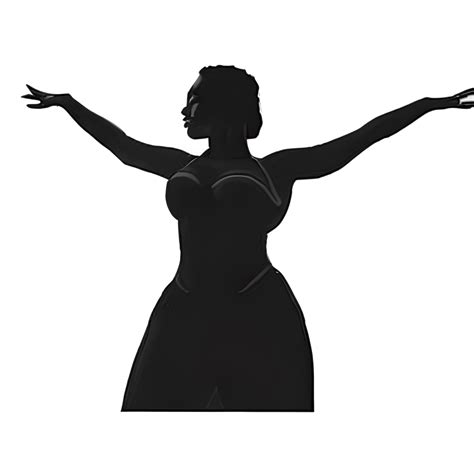 Black Silhouette of a Curvy Woman · Creative Fabrica