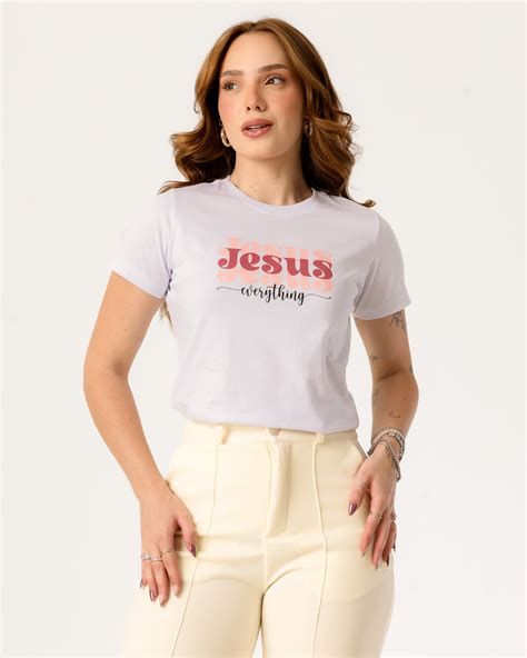 T-SHIRT JESUS EVERYTHING - COR BRANCO | Atacado Tshirt | Use Criativa