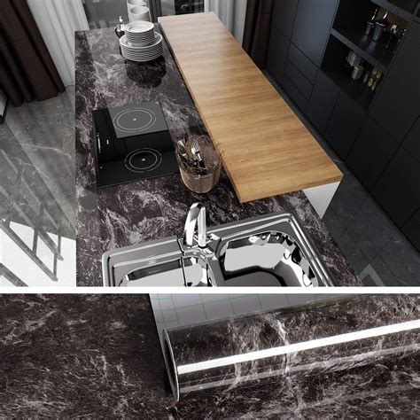 Buy VEELIKE Marble Wallpaper Peel and Stick Kitchen Worktop Covering ...