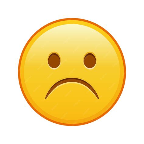 Frowning sad face large size of yellow emoji smile | Premium Vector
