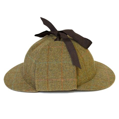 Deerstalker Sherlock Holmes Hat Cap Hartwist Overcheck - Olive Green