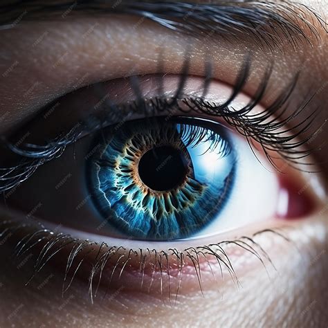 Premium AI Image | Perfect blue eye macro in a sterile environment and perfect vision in high ...