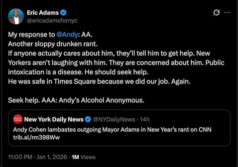 Target of Andy Cohen’s Drunken NYE CNN Eric Adams Rant Hits Back on Day ...
