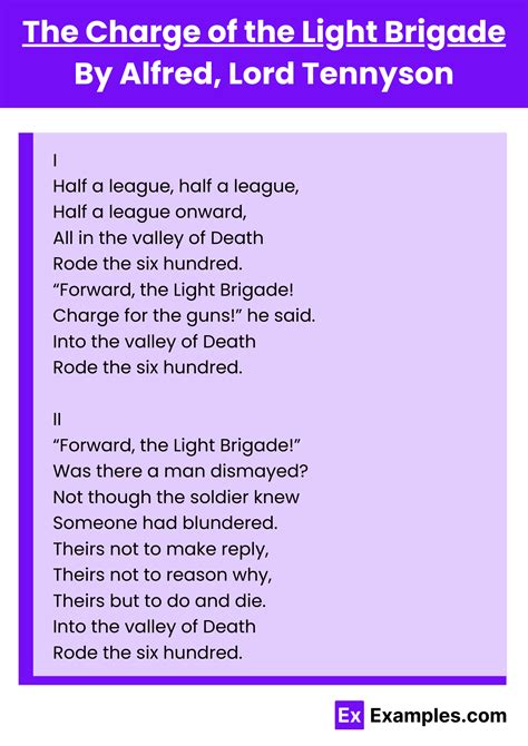 Charge Of The Light Brigade Poem Poetry In Context: "The Charge Of The