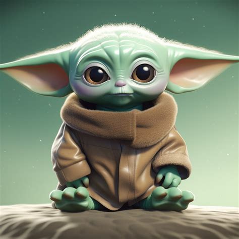 Cute Animated Baby Yoda Star Wars Mandalorian Digital Image .PNG File ...