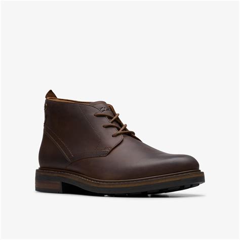 Mens Newford Mid Beeswax Leather Chukka Boots | Clarks