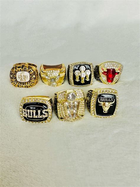 7 Pcs Chicago Bulls Championship Ring Set | EB Sports Championship Rings