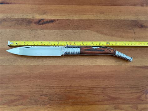 6.3 in. Estilete Spanish Navaja Folding Knife Red Wood Stamina Handle ...