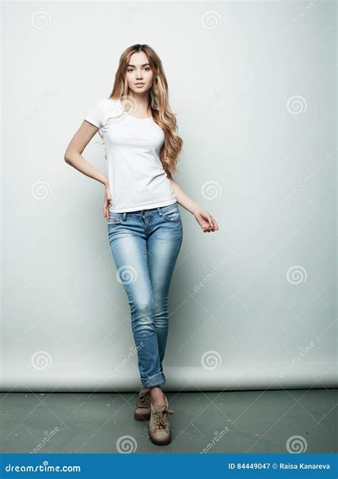 Lifestyle, Fashion and People Concept: Full Body Young Fashion Woman ...
