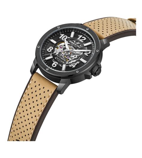 Kenneth Cole Men's Automatic Black Dial & Brown Leather Strap Watch