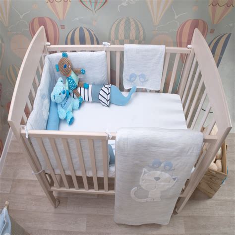 Tiny Tots Joy 3 Pcs Classic Crib Bedding Set - Blue – Cot And Candy
